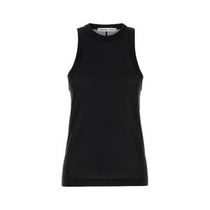 Carven Women Black Silk Tank Top